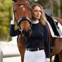 Polo de concurso manga larga Olivia LeMieux Azul marino