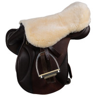 Calienta Asiento de Piel de Cordero Harleigh Horze Blanco hueso