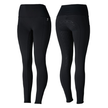 Pantalones de montar de Compresión para Mujer con Asiento Completo Gillian Horze Negro Pantalones de montar de Compresión para Mujer con Asiento Completo Gillian Horze Negro