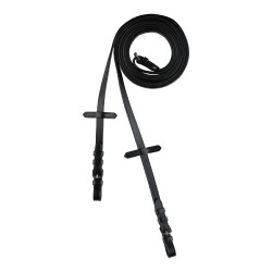 Riendas Esbeltas con Goma Dentro Horze Negro Riendas Esbeltas con Goma Dentro Horze Negro