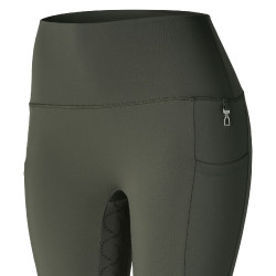 Pantalones de montar de Compresión para Mujer con Asiento Completo Gillian Horze Escarabajo verde caqui