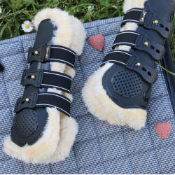 Protector tendones proteck compet forro lana T de T Negro / natural