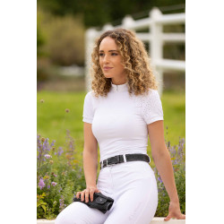 Polo de concurso manga corta Olivia LeMieux Blanco Polo de concurso manga corta Olivia LeMieux Blanco