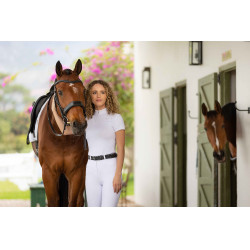 Polo de concurso manga corta Olivia LeMieux Blanco Polo de concurso manga corta Olivia LeMieux Blanco