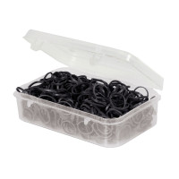 Cajita de 500 gomas para crines Horze Negro Cajita de 500 gomas para crines Horze Negro