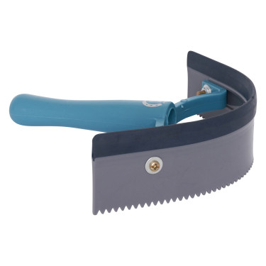 Cuchillo térmico de pvc curvo con goma Imperial Riding Azúl marino / plata