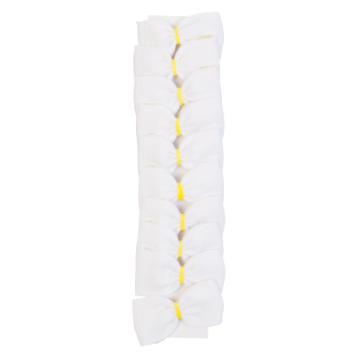 Nudos de trenzado de tela Show-Bows Bolsa de 20ud Blanco