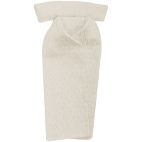 Corbata de caza con estampado Cheque en marfil Blanco