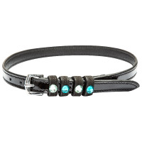 Correas de espuelas de cuero Imperial Riding Pardouz Negro barnizado / circón