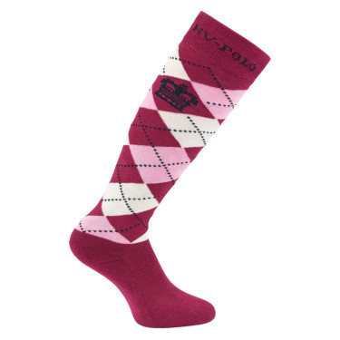 Calcetines tipo polo Argyle HV Roja / rosa / marino