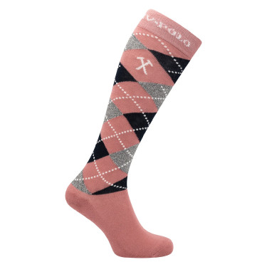 Calcetines tipo polo Argyle HV Rosa empolvado / marino