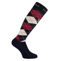 Calcetines tipo polo Argyle HV Marino / roja / sable Azul
