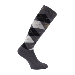 Calcetines tipo polo Argyle HV Carbón / negro / topo Gris