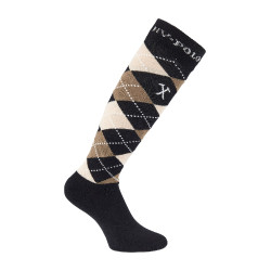 Calcetines tipo polo Argyle HV Negro / topo / crema