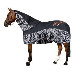 Protector de cuello contra moscas y lluvia Imperial Riding Super-dry Carly Cebra negra Negro