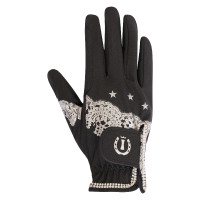 Guantes de encaje de estrella de equitación imperial Negro