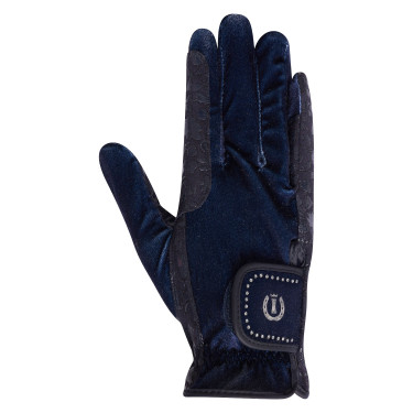 Guantes imperiales de flor de piedra de montar Azul marino Guantes imperiales de flor de piedra de montar Azul marino