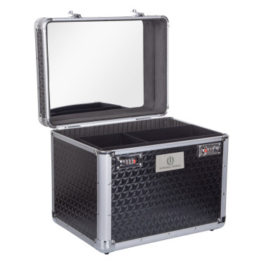 Caja de aseo brillante de equitación imperial Lentejuelas negras Gris