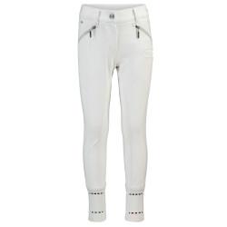 Pantalón de montar HV Polo June Niñas FullGrip Blanco