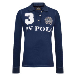 Polo Favorites Eques Polo de manga larga HV Denim jaspeado Azul