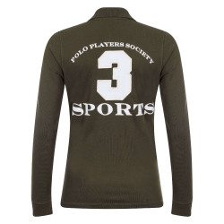 Polo Favorites Eques Polo de manga larga HV Ejército Kaki