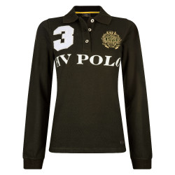 Polo Favorites Eques Polo de manga larga HV Pino Negro