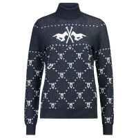Jersey HV Polo Cecile de jacquard Azul marino