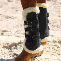Protector tendones proteck compet forro lana T de T Negro / natural