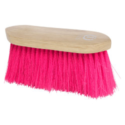 Cepillo largo de nailon duro Imperial Riding Dandy con dorso de madera en v Rosa