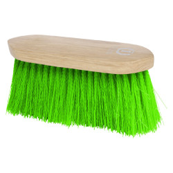 Cepillo largo de nailon duro Imperial Riding Dandy con dorso de madera en v Neón verde