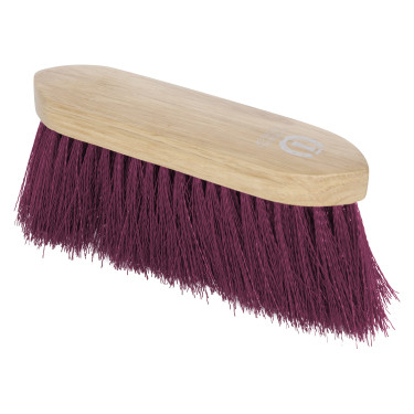 Cepillo largo de nailon duro Imperial Riding Dandy con dorso de madera en v Flor negra Negro