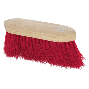 Cepillo largo de nailon duro Imperial Riding Dandy con dorso de madera en v Tango Rojo