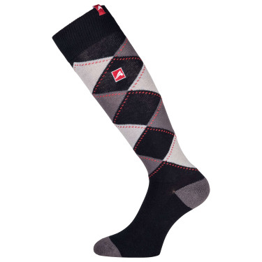 Calcetines a cuadros Polygiene Euro-Star Negro / topo / gris jaspeado.