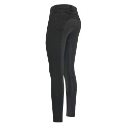 Pantalones de montar Euro-Star Indigo Diamond Den. Agarre completo Denim negro Gris