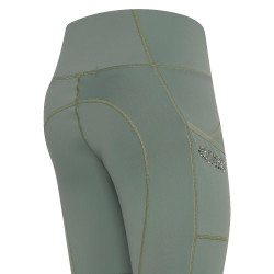 Leggings de equitación Euro-Star Breez Summer FullGrip Castor gris Verde