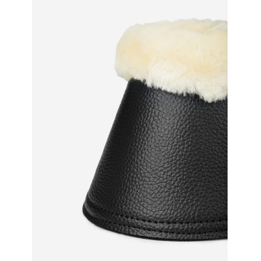 Campanas LeMieux de piel de oveja y piel sintética Negro / natural Campanas LeMieux de piel de oveja y piel sintética Negro / natural