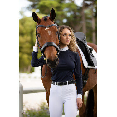 Polo de concurso manga larga Olivia LeMieux Azul marino