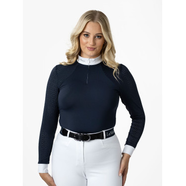 Polo de concurso manga larga Olivia LeMieux Azul marino