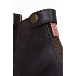 Botas Jodphur de cuero rosa Horze con cremallera frontal Marrón oscuro Marr&amp;amp;oacute;n