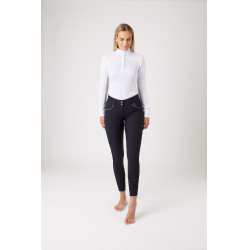 Pantalones de Montar con Cintura Alta de Asiento Completo de Silicona para Mujer Aubrey Horze Azul marino oscuro Pantalones de Montar con Cintura Alta de Asiento Completo de Silicona para Mujer Aubrey Horze Azul marino oscuro