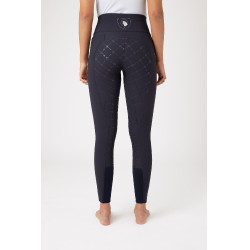 Pantalones de Montar con Cintura Alta de Asiento Completo de Silicona para Mujer Desiree Horze Azul marino oscuro