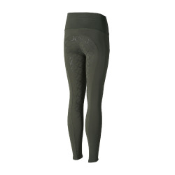 Pantalones de montar de Compresión para Niños con Asiento Completo Gillian Horze Escarabajo verde caqui