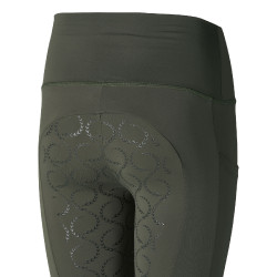Pantalones de montar de Compresión para Niños con Asiento Completo Gillian Horze Escarabajo verde caqui