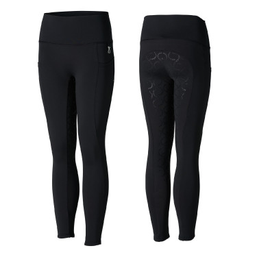 Pantalones de montar de Compresión para Niños con Asiento Completo Gillian Horze Negro