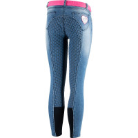 Pantalones de Montar Vaqueros conAsiento Completo de Silicona para Niños Poppy Horze Azul Pantalones de Montar Vaqueros conAsiento Completo de Silicona para Niños Poppy Horze Azul
