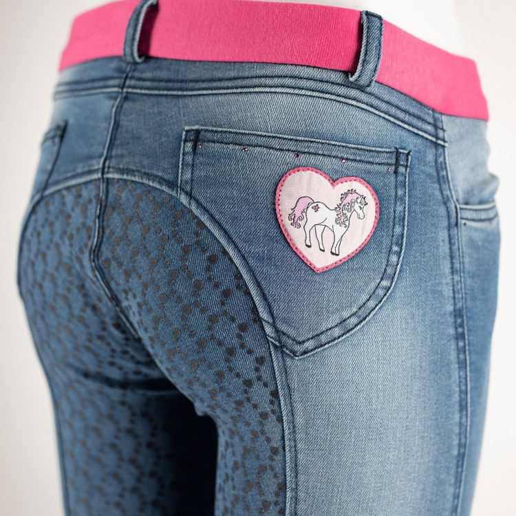 Pantalones de Montar Vaqueros conAsiento Completo de Silicona para Niños Poppy Horze Pantalones de Montar Vaqueros conAsiento Completo de Silicona para Niños Poppy Horze