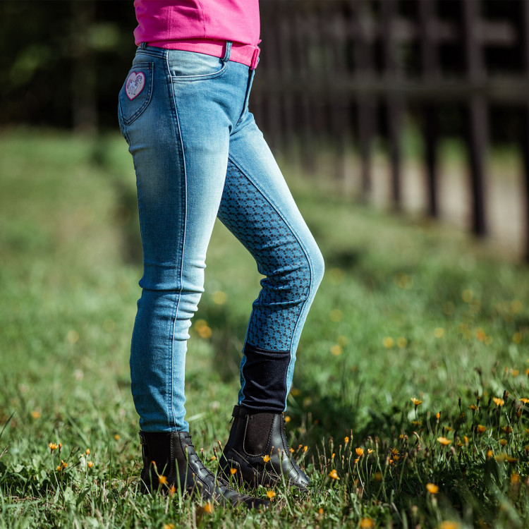 Pantalones de Montar Vaqueros conAsiento Completo de Silicona para Niños Poppy Horze Pantalones de Montar Vaqueros conAsiento Completo de Silicona para Niños Poppy Horze