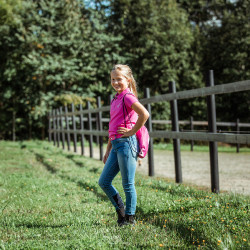Pantalones de Montar Vaqueros conAsiento Completo de Silicona para Niños Poppy Horze Azul