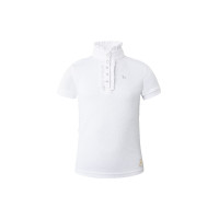 Camisa de Manga Corta con Volantes deConcurso para Niños Christel Horze Blanco