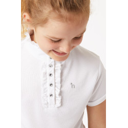 Camisa de Manga Corta con Volantes deConcurso para Niños Christel Horze Blanco Camisa de Manga Corta con Volantes deConcurso para Niños Christel Horze Blanco